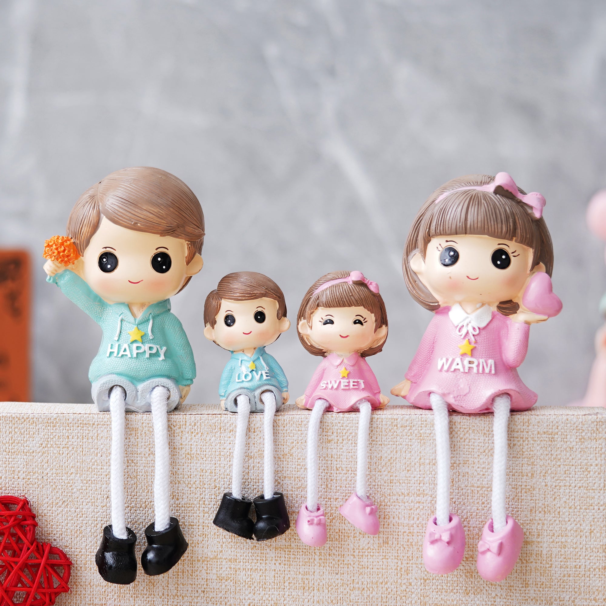 eCraftIndia Happy Family Set Sitting Doll Figurines Showpiece 5