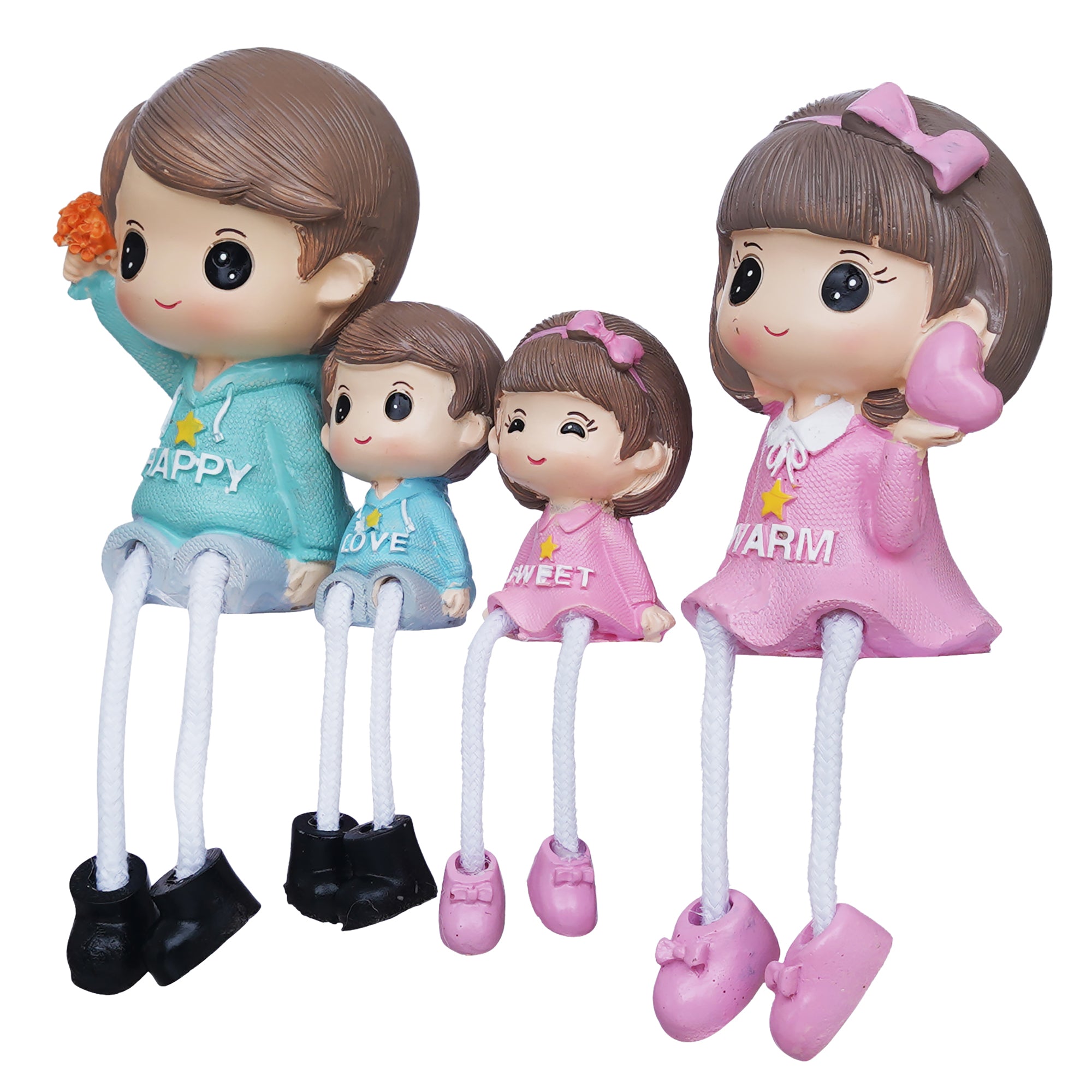 eCraftIndia Happy Family Set Sitting Doll Figurines Showpiece 7