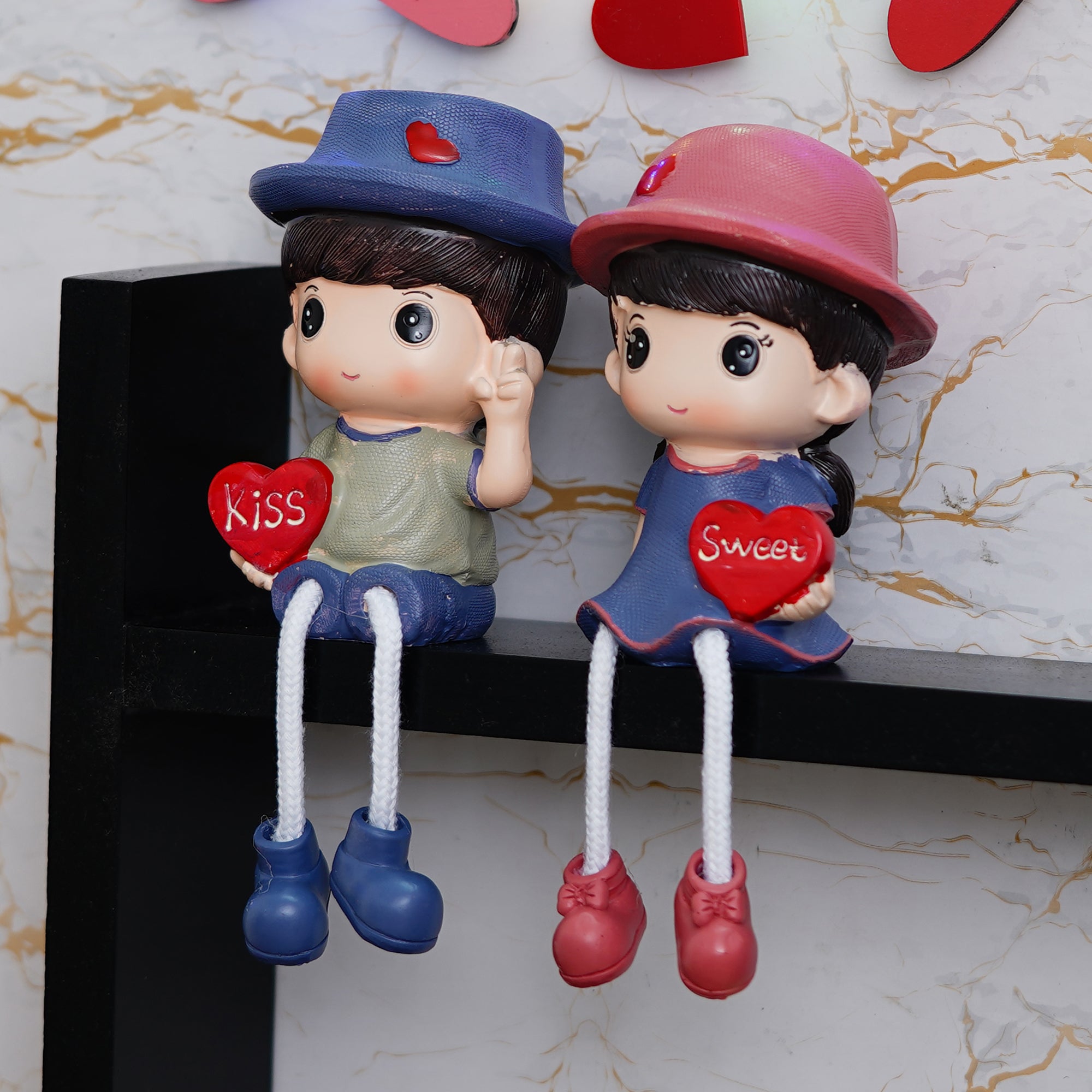 Colorful Sweet Kiss Girl & Boy Figurine 3