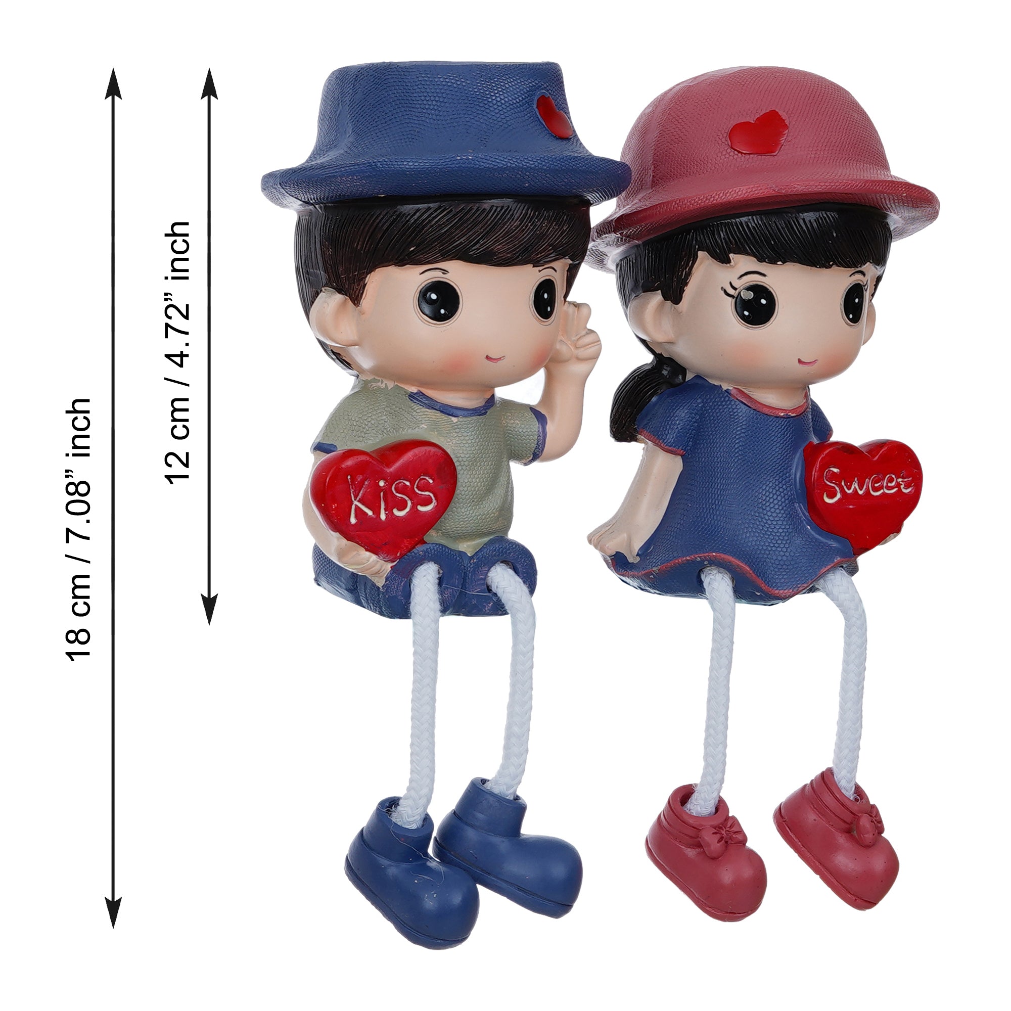 Colorful Sweet Kiss Girl & Boy Figurine 5