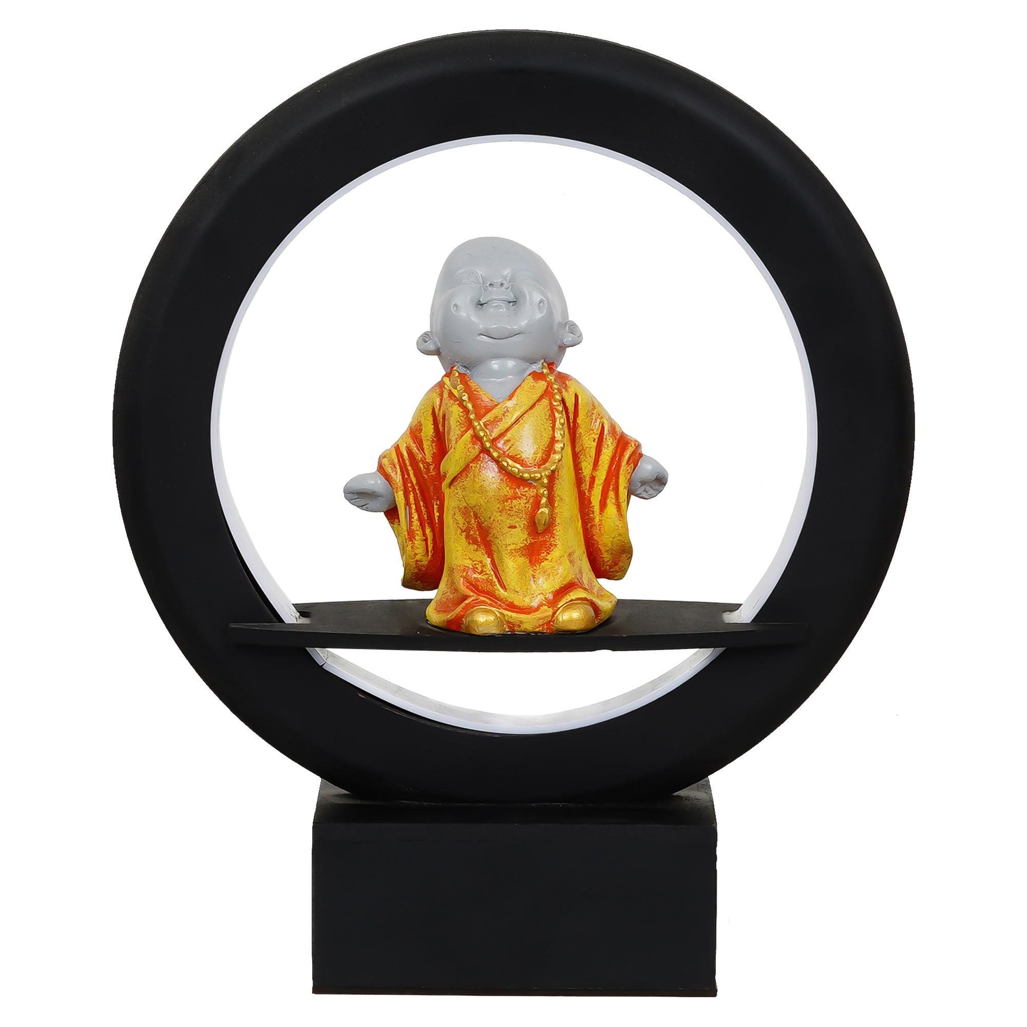 Orange Buddha Monk Decorative Circular Night Lamp 3