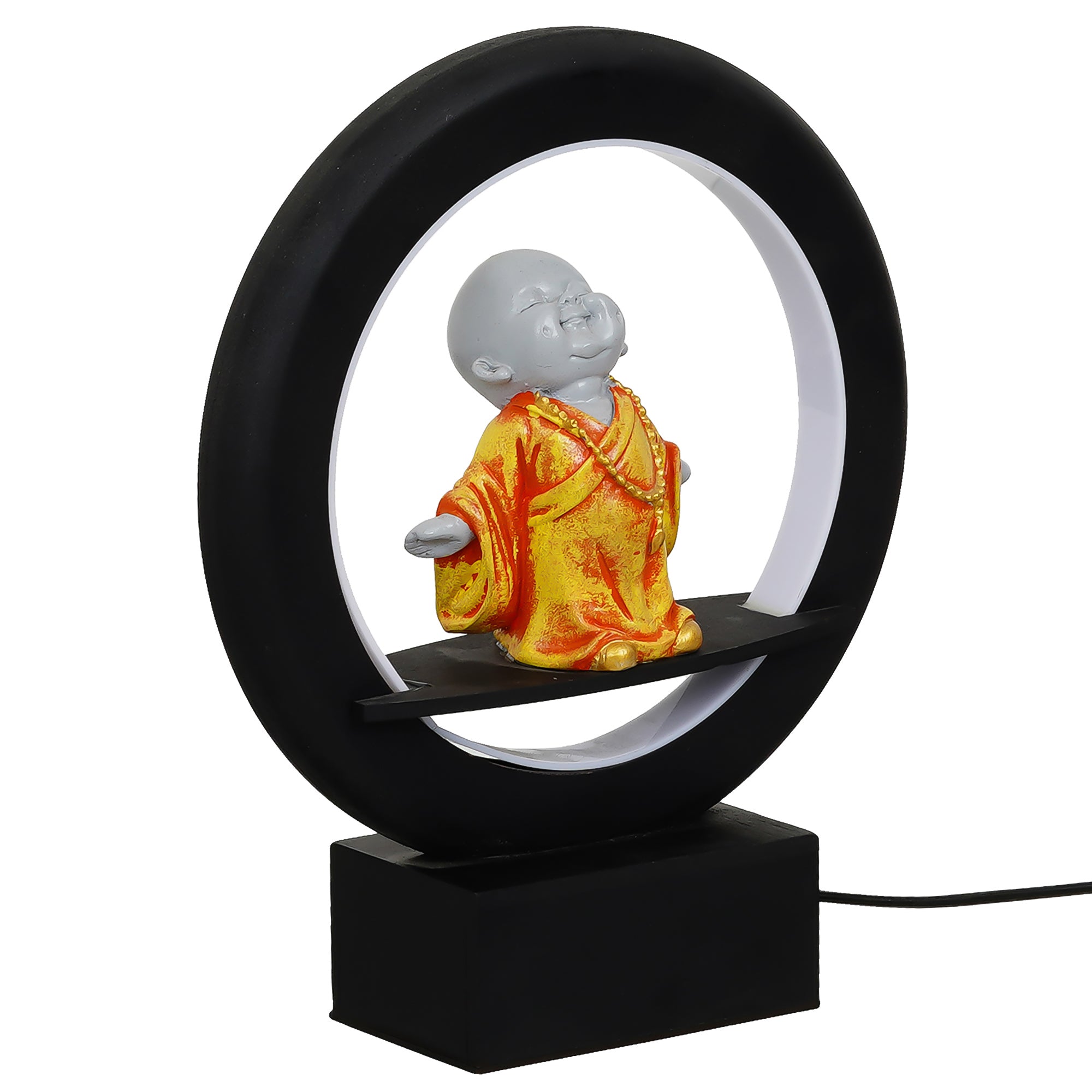 Orange Buddha Monk Decorative Circular Night Lamp 5