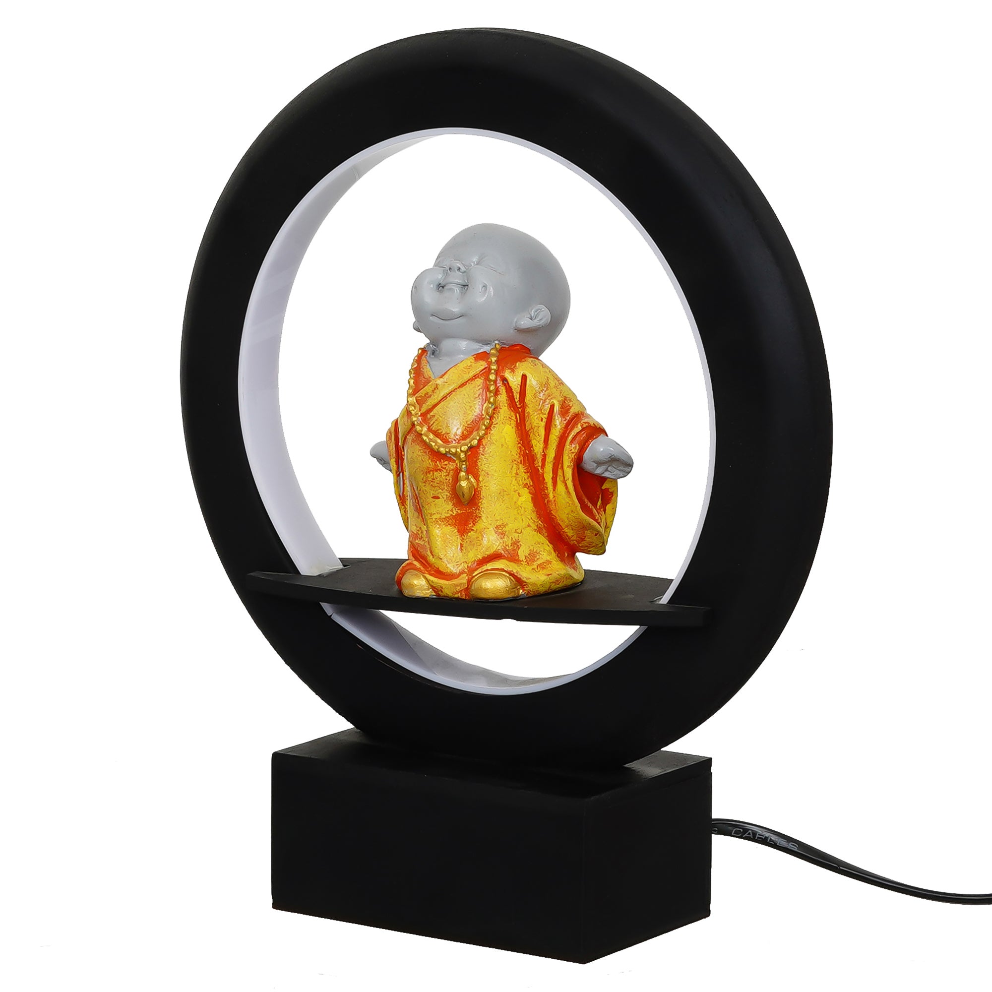 Orange Buddha Monk Decorative Circular Night Lamp 6