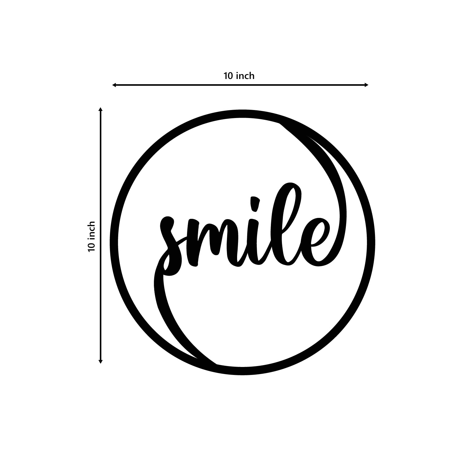 Smile Black Engineered Wood Wall Art Cutout, Ready To Hang Home Decor 2