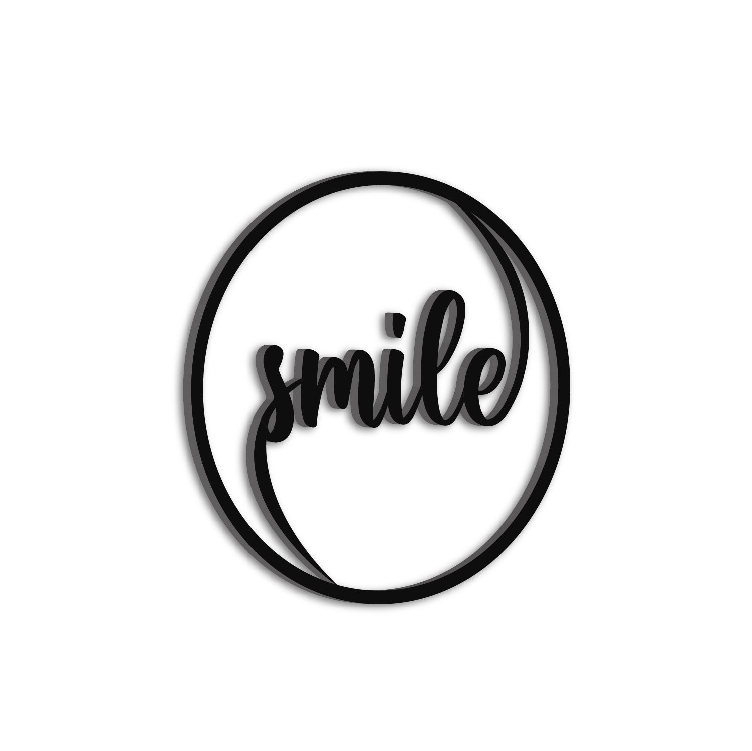 Smile Black Engineered Wood Wall Art Cutout, Ready To Hang Home Decor 1