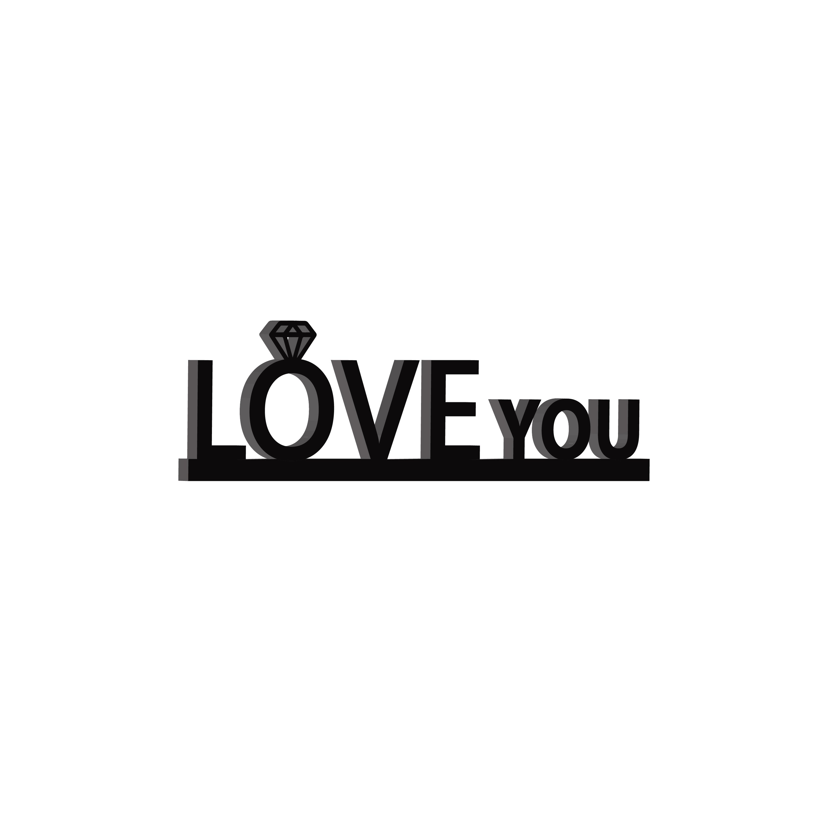 "Love you" Black Engineered Wood Wall Art Cutout, Ready to Hang Home Decor 4