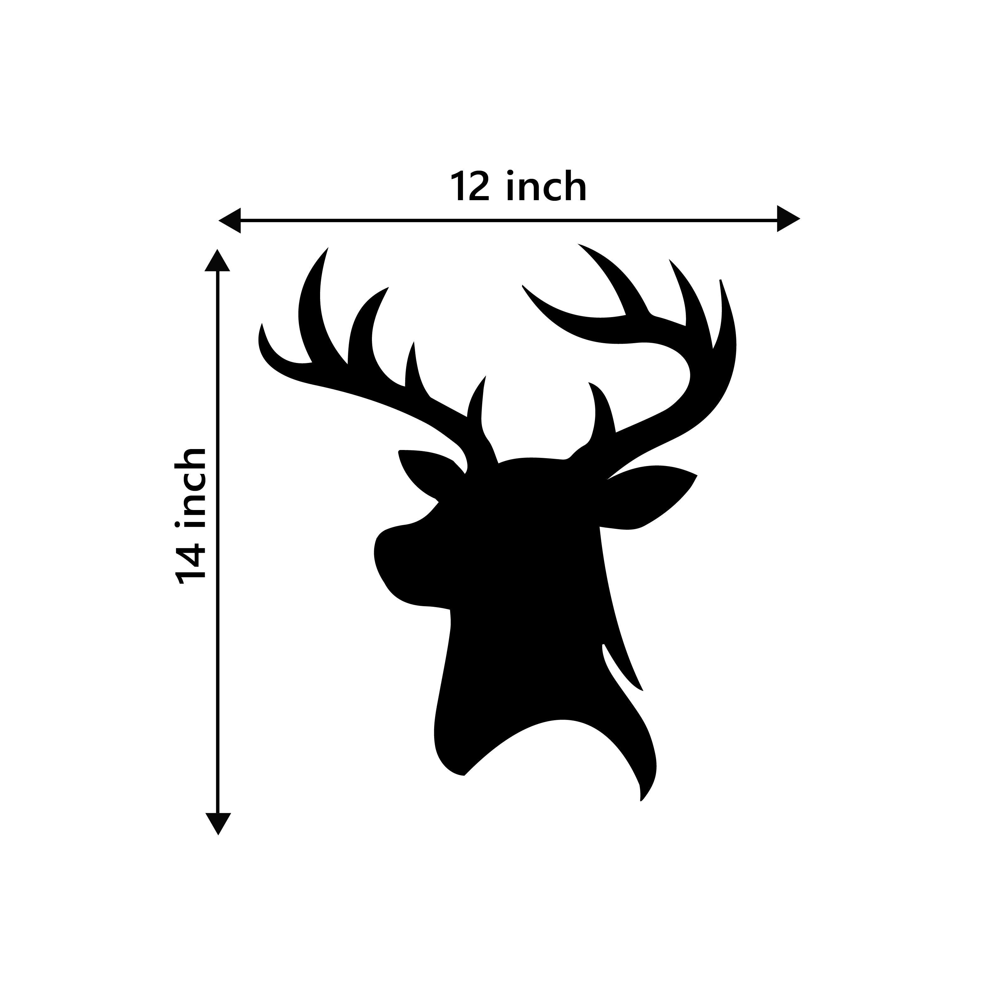 Reindeer Black Engineered Wood Wall Art Cutout, Ready To Hang Home Decor 3