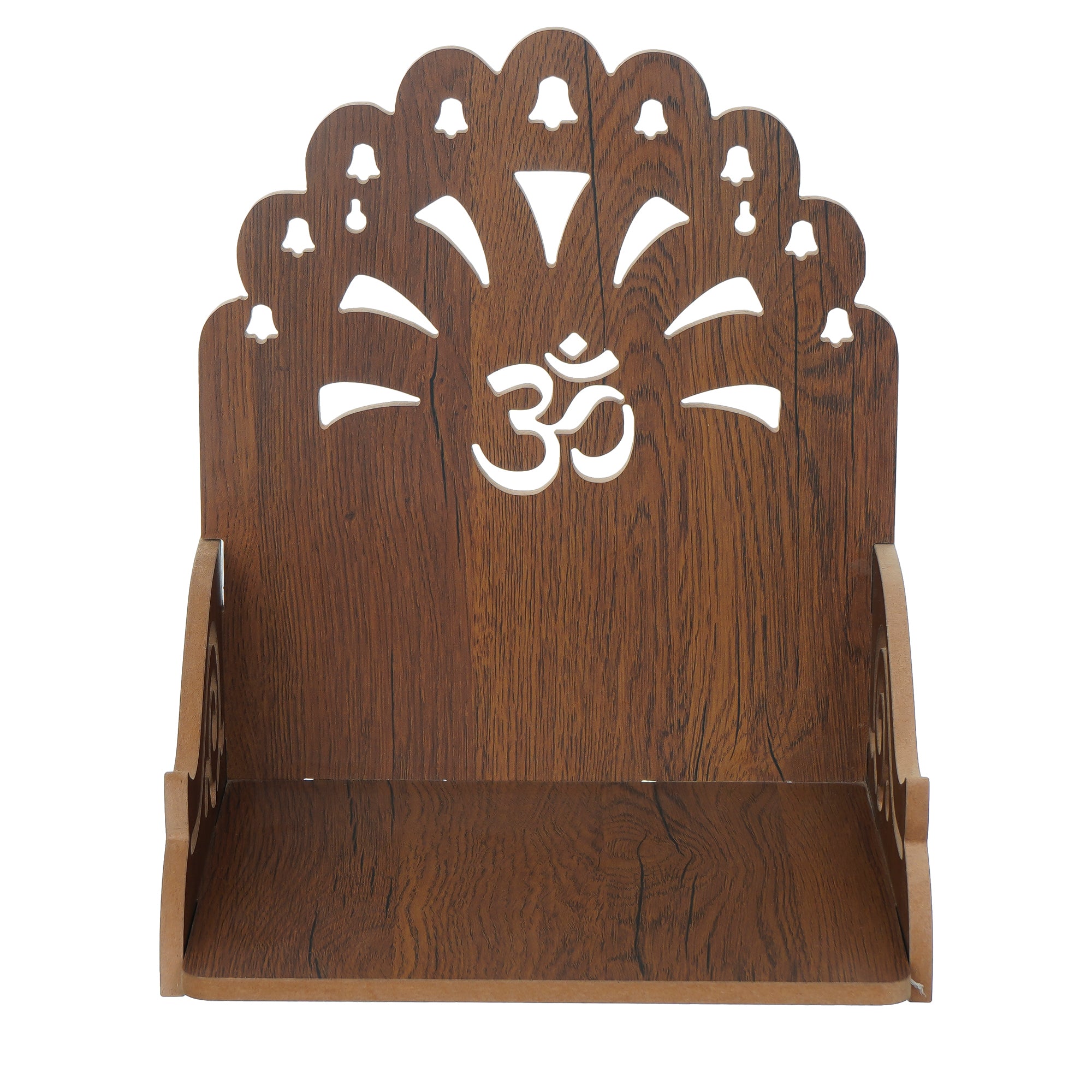 Om with Bells Design Laminated Wood Pooja Temple/Mandir 5