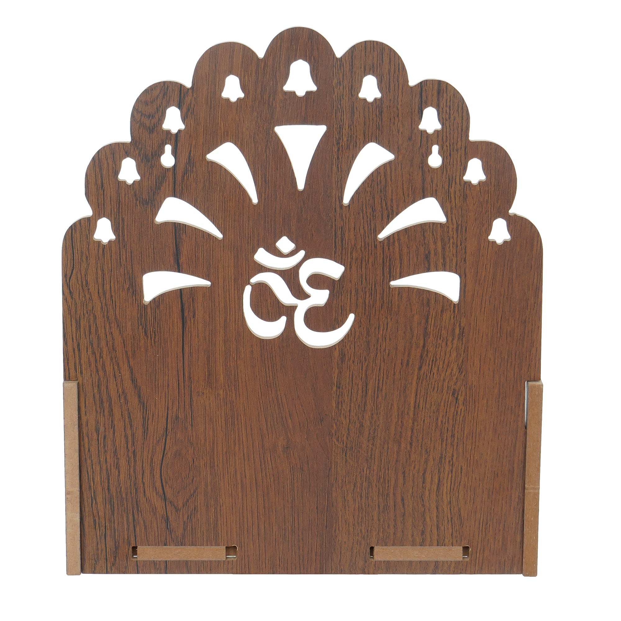 Om with Bells Design Laminated Wood Pooja Temple/Mandir 6