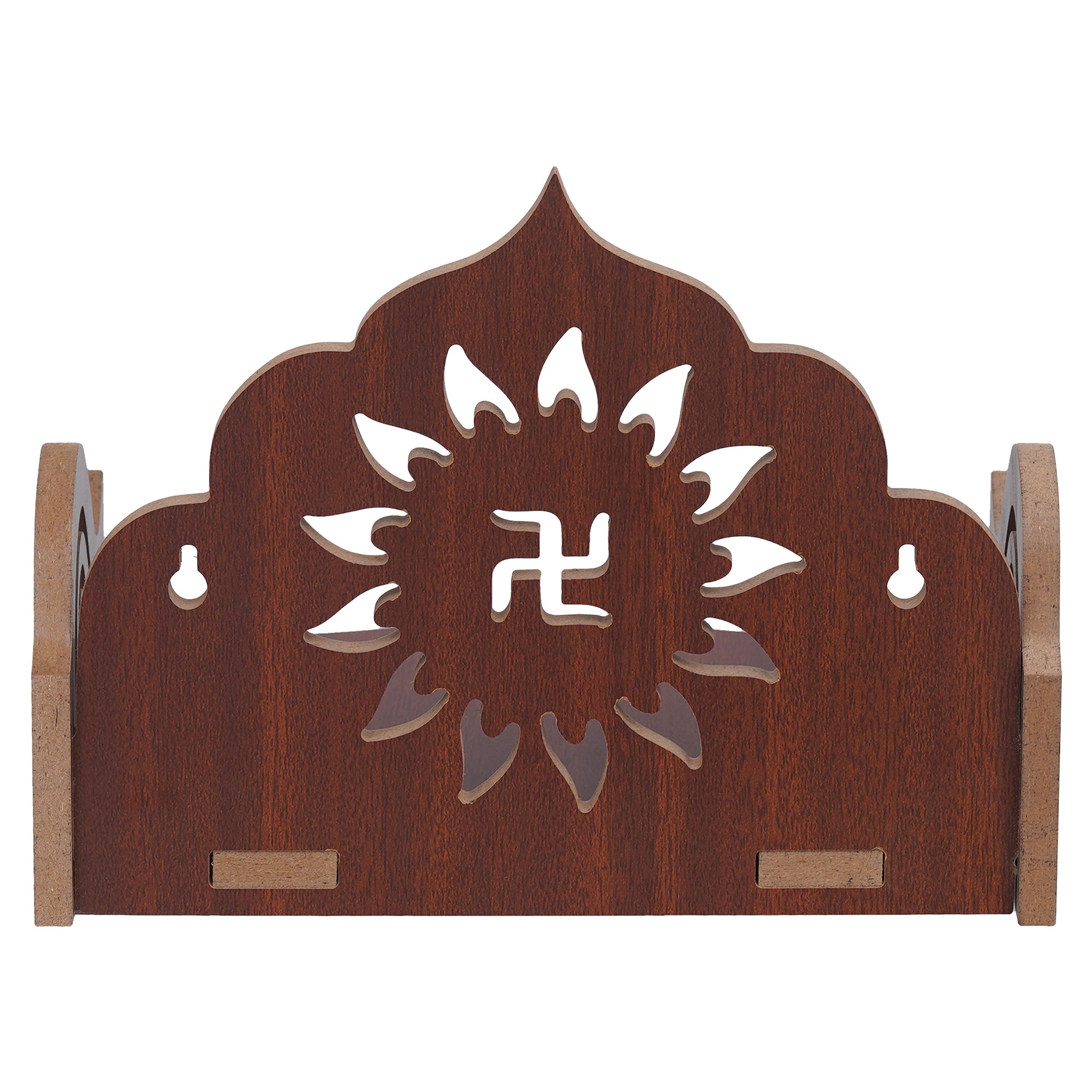 eCraftIndia Brown Decorative Beautiful Wooden Temple for Home Office and Shop 8