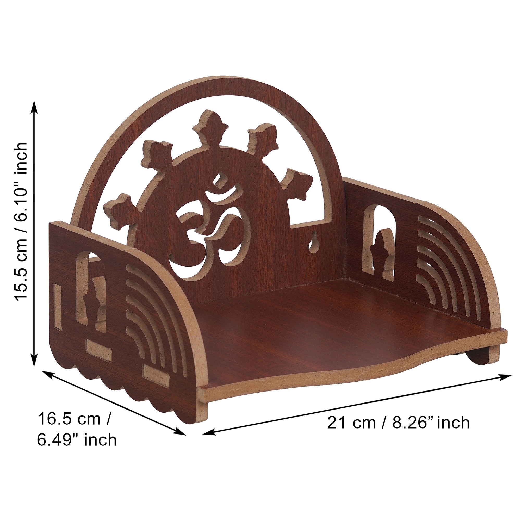 eCraftIndia Brown Beautiful MDF Wooden Temple for Home Office, and Shop 3