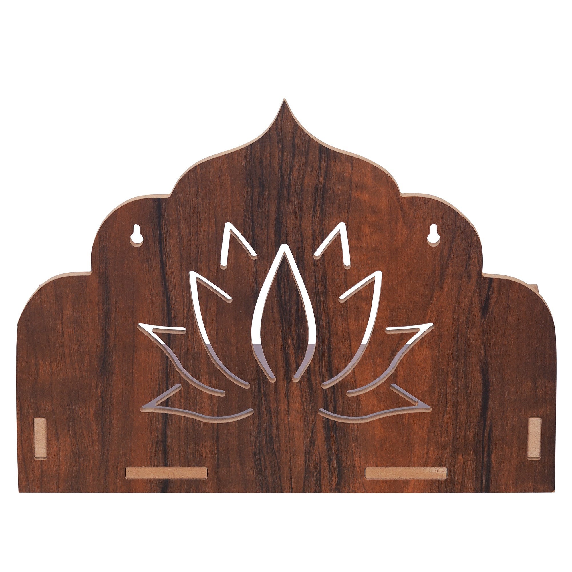 eCraftIndia Brown Lotus Designer Beautiful Wooden Temple for Home Office, and Shop 8