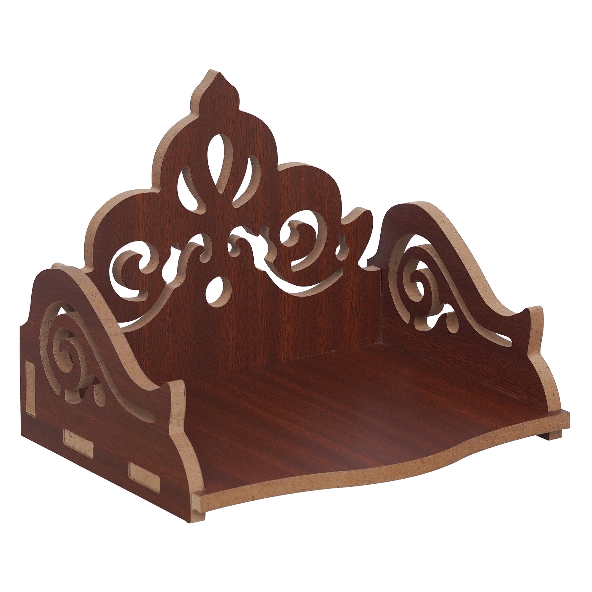 eCraftIndia Brown Decorative Beautiful Wooden Temple for Home Office, and Shop 2