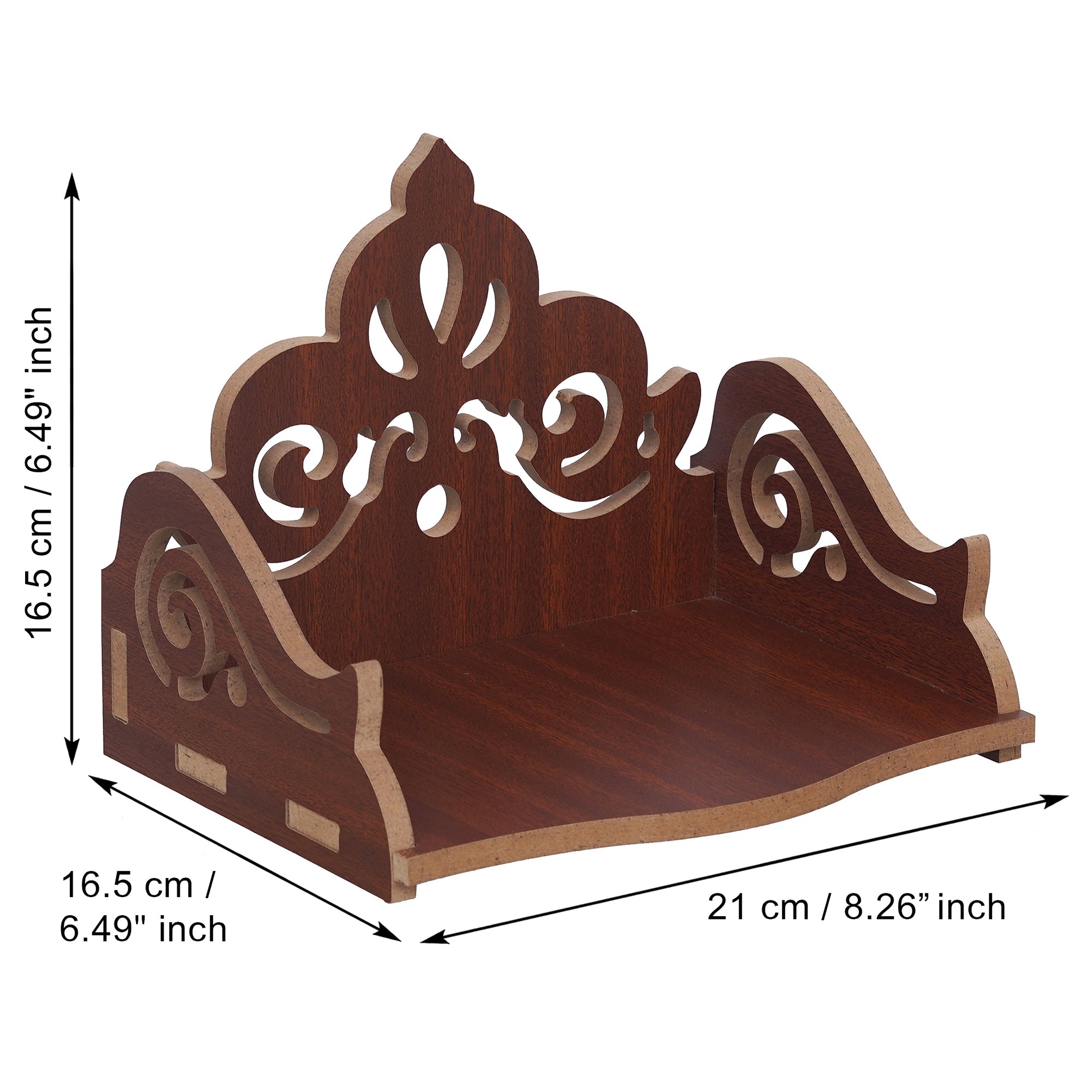 eCraftIndia Brown Decorative Beautiful Wooden Temple for Home Office, and Shop 3