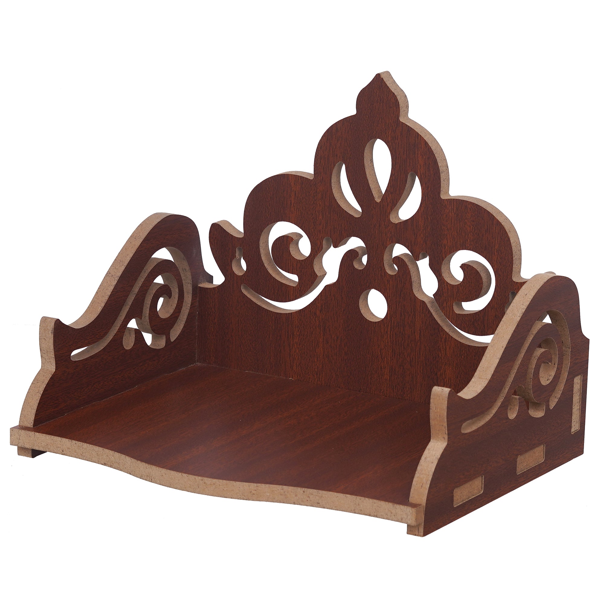 eCraftIndia Brown Decorative Beautiful Wooden Temple for Home Office, and Shop 7