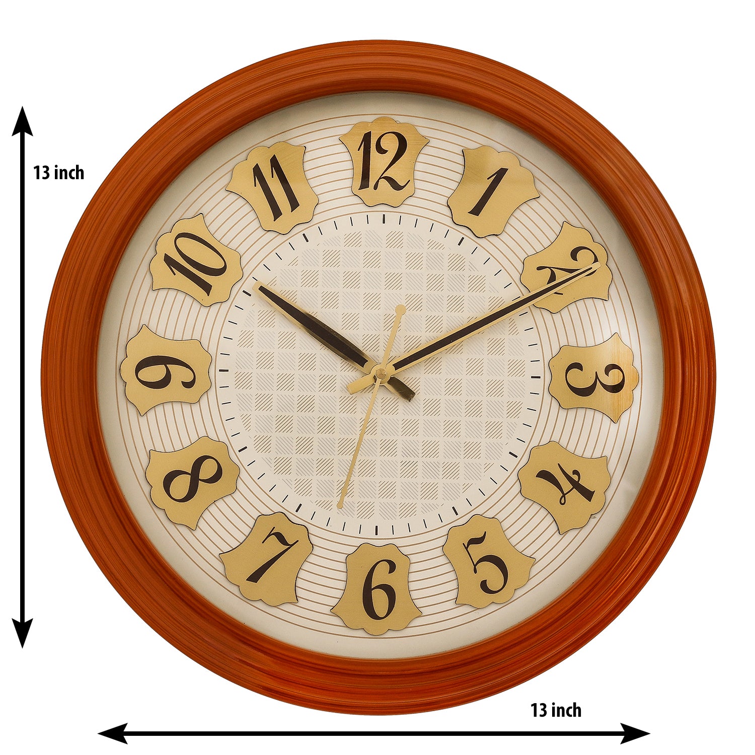 Brown round wooden analog wall clock(33 cm x 33 cm) 2