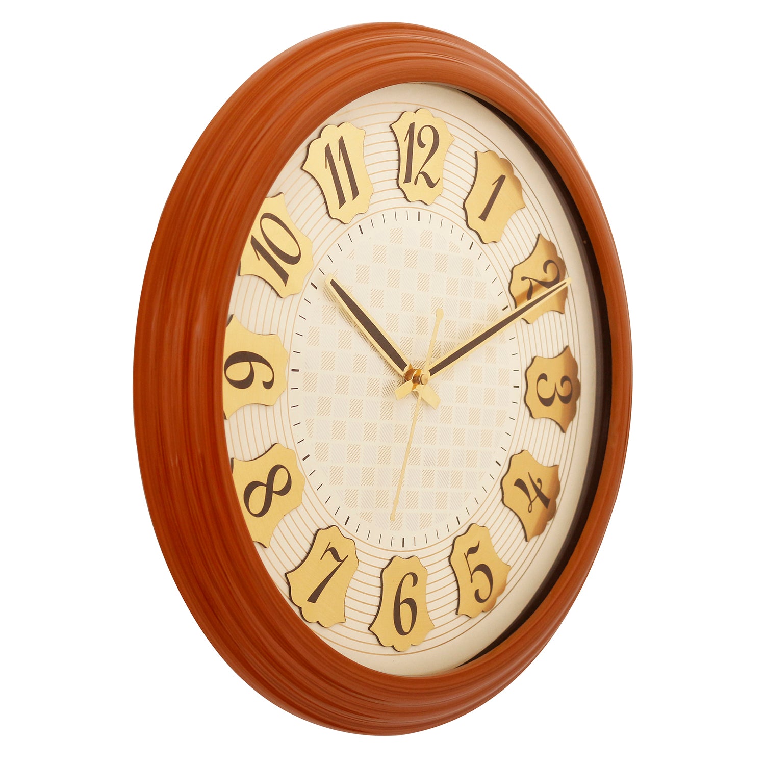 Brown round wooden analog wall clock(33 cm x 33 cm) 4