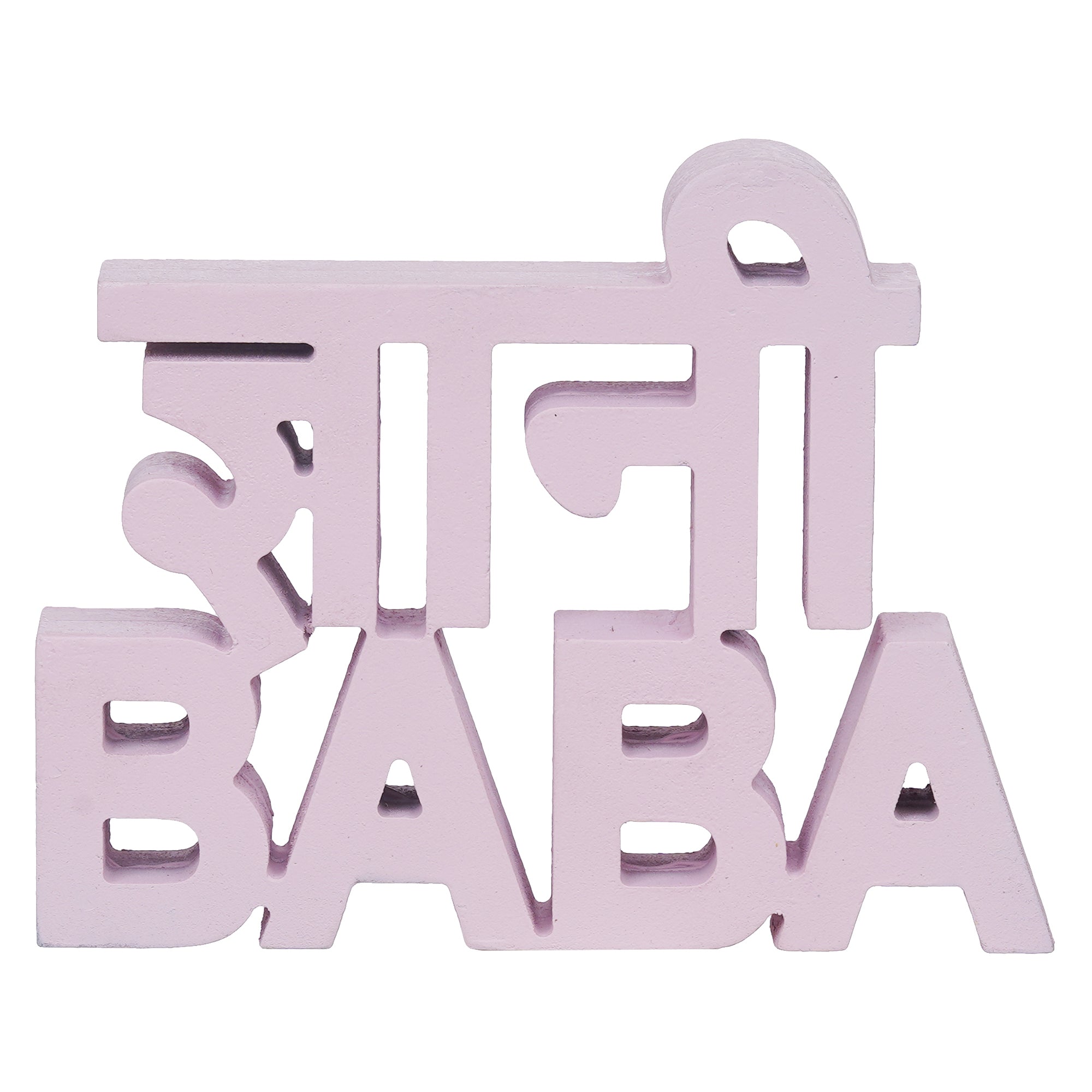 eCraftIndia Pink Handcrafted "Gyani Baba" Wooden Cutout Decorative Showpiece 6