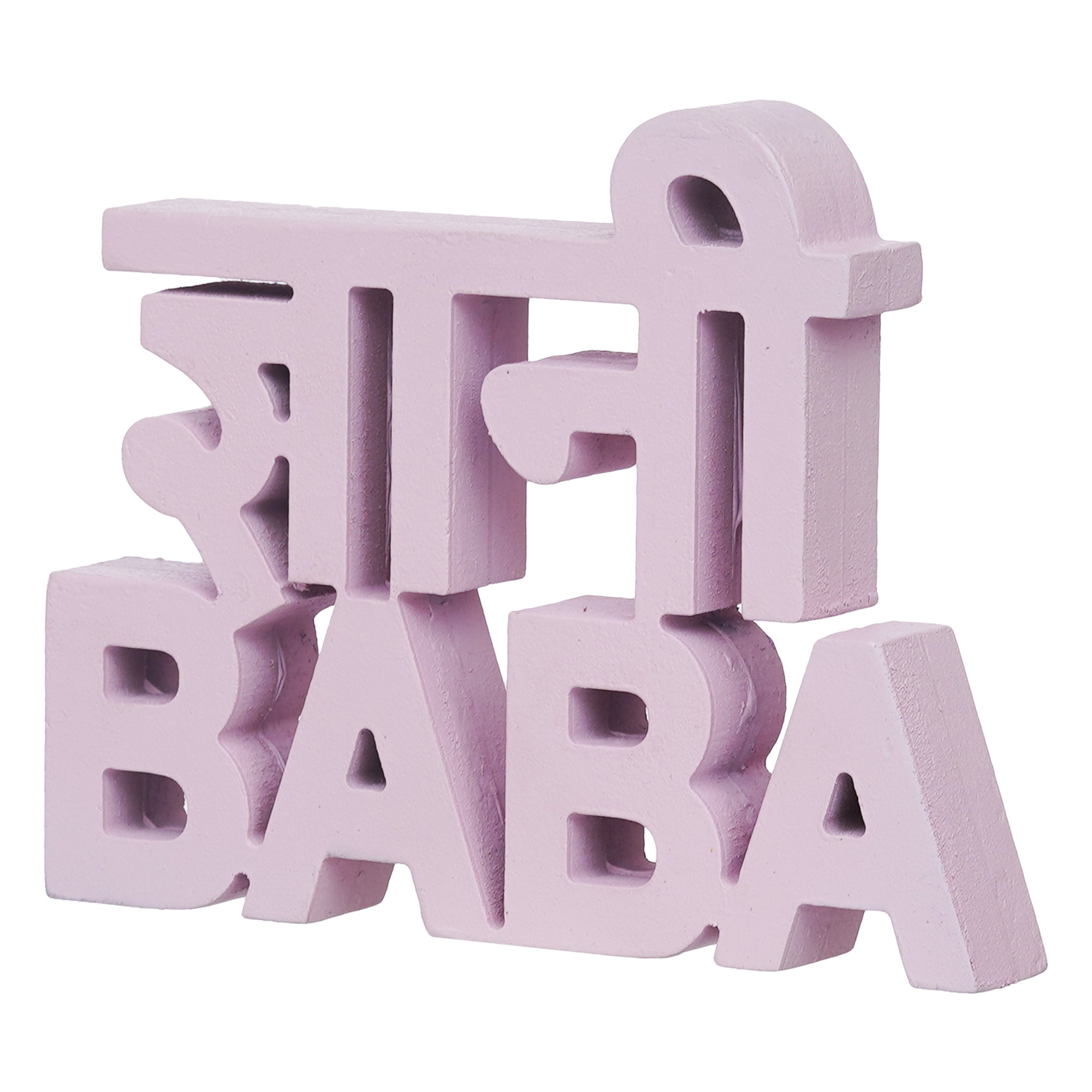 eCraftIndia Pink Handcrafted "Gyani Baba" Wooden Cutout Decorative Showpiece 7