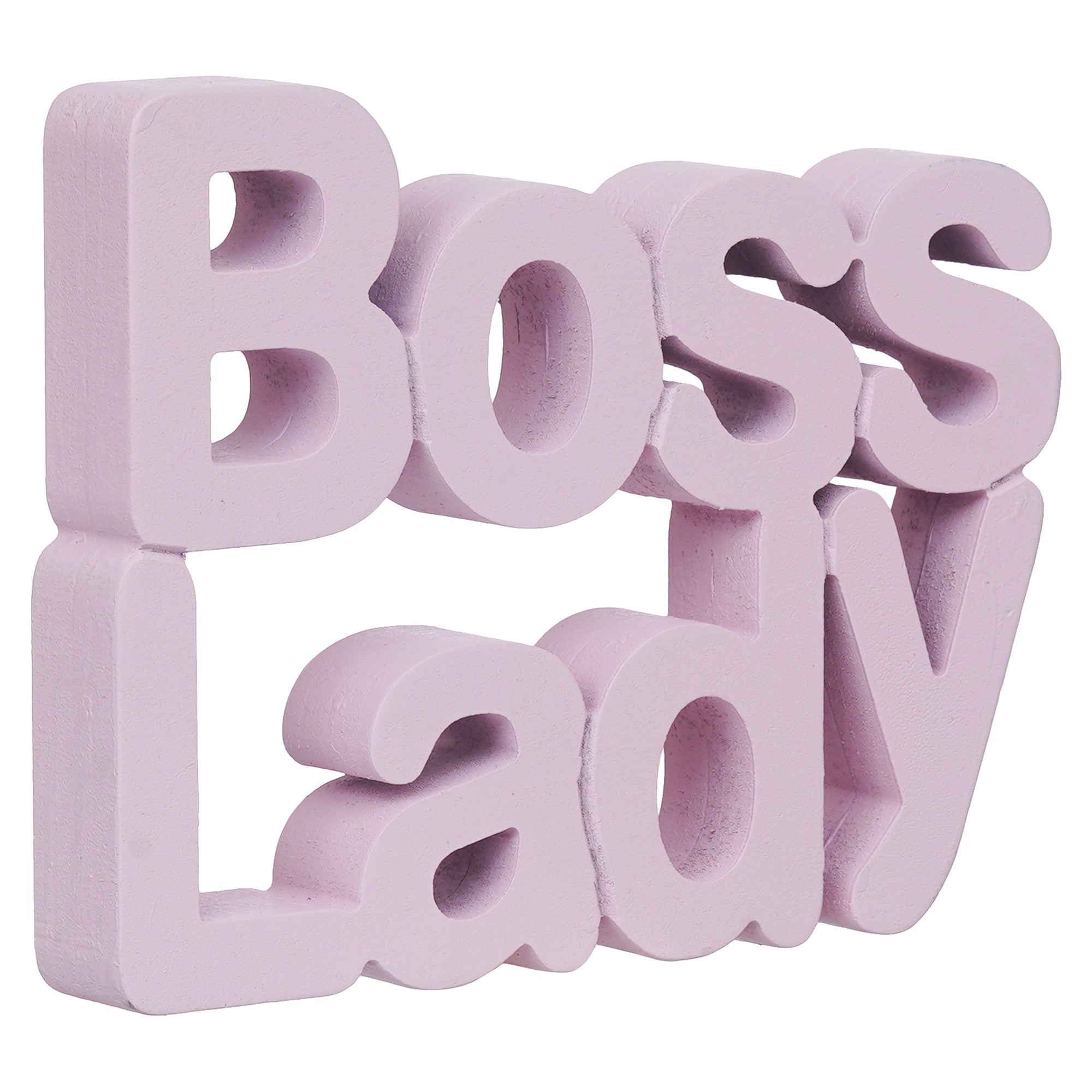 eCraftIndia Pink "Boss Lady" Wooden Cutout Decorative Showpiece 2