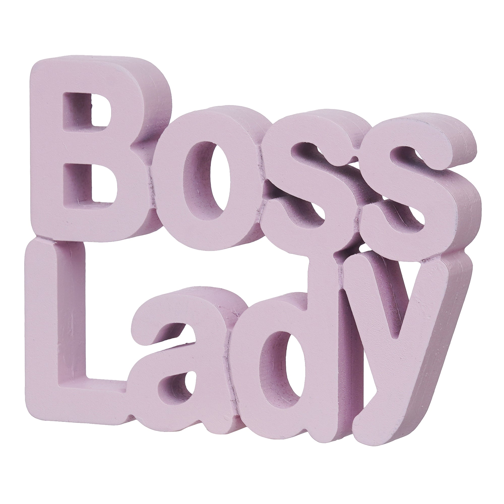 eCraftIndia Pink "Boss Lady" Wooden Cutout Decorative Showpiece 7